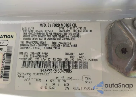 2015 Ford Mustang Gt Premium from USA, damaged, VIN 1FA6P8CF2F5349005